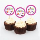 Girls Pool Party Printable Cupcake Toppers Party Favor Tags #A349