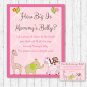 Safari Girl Pink Jungle Animals How Big Is Mommys Belly Baby Shower Game #A229