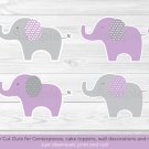 Lavender Polka Dot Elephant Party Cutouts Decorations Printable #A242