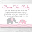Pink Chevron Elephant Printable Baby Shower Book Request Cards #A186