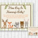 Woodland Forest Animals How Big Is Mommys Belly Baby Shower Game #A191
