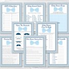 Little Man Bow Tie Baby Shower Games Pack - 8 Printable Games #A369