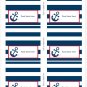 Nautical Anchor Blue & Red Buffet Tent Cards & Place Cards Editable PDF #A259