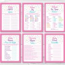 Pink Baby Sprinkle Baby Shower Games Pack - 6 Printable Games #A357
