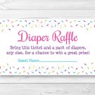 Pink Baby Sprinkle Printable Baby Shower Diaper Raffle Tickets #A357