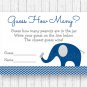 Blue Elephant Guess The Peanuts Baby Shower "Guess How Many?" Game Cards #A373