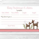 Pink Willow Deer Baby Shower Baby Predictions Game Cards Printable #A200