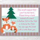 Woodland Girl Fox Printable Baby Shower Book Request Cards #A244