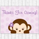 Purple Monkey Party Favor Thank You Tags #A388