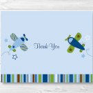 Blue & Green Airplane Thank You Card Printable #A112