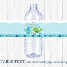 Blue Under The Sea Octopus Whale Water Bottle Labels Printable Editable PDF #A237