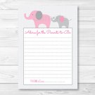 Pink Elephant Chevron Mom & Baby Printable Baby Shower Mommy Advice Cards #A246