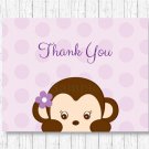 Purple Monkey Thank You Card Printable #A388