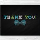 Bow Tie Chalkboard Thank You Card Printable #A382