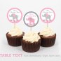 Pink & Gray Polka Dot Elephant Cupcake Toppers Party Favor Tags Editable PDF #A160