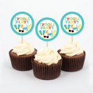 Boys Pool Party Cupcake Toppers Party Favor Tags Printable #A343