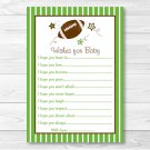 Football All Star Printable Baby Shower Wishes For Baby Advice Cards #A110