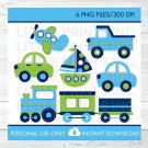 Transportation Vehicles Car Truck Sailboat Airplane Train Clipart #A143