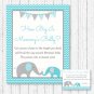 Teal Chevron Elephant How Big Is Mommys Belly Baby Shower Game #A374