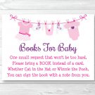 Pink Baby Clothesline Printable Baby Shower Book Request Cards #A389