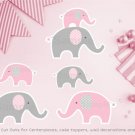 Pink Chevron Elephant Party Cutouts Decorations Printable #A186