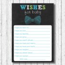 Bow Tie Chalkboard Printable Baby Shower Wishes For Baby Advice Cards #A382