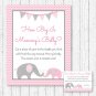 Pink Chevron Elephant How Big Is Mommys Belly Baby Shower Game #A186