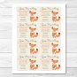 Woodland Fox Gender Neutral Printable Baby Shower "Guess How Many?" Game Cards #A191