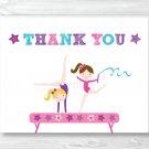 Gymnastics Birthday Party Thank You Card Printable #A383