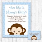 Mod Pop Monkey Blue How Big Is Mommys Belly Baby Shower Game #A175