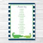 Preppy Alligator Printable Baby Shower "Baby Word Scramble" Game Cards #A157