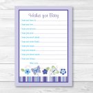 Lavender Butterfly Printable Baby Shower Wishes For Baby Advice Cards #A218