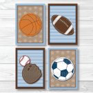 Sports All Star Football Basketball Baseball Soccer Printable Nursery Wall Art #A119