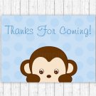 Pop Monkey Blue Party Favor Thank You Tags #A175