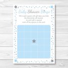 Blue Twinkle Star Printable Baby Shower Bingo Cards #A362