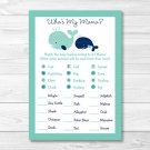 Little Blue Whale Nautical Baby Shower Baby Animal Match Game Printable #A129