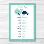 Little Blue Whale Nautical Baby Shower Baby Animal Match Game Printable #A129