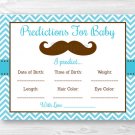 Little Man Mustache Chevron Baby Shower Baby Predictions Game Cards Printable #A376