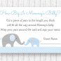 Blue Chevron Elephant How Big Is Mommys Belly Baby Shower Game #A187