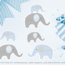 Blue Chevron Elephant Party Cutouts Decorations Printable #A187