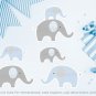 Blue Chevron Elephant Party Cutouts Decorations Printable #A187
