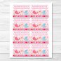 Pink Under The Sea Printable Baby Shower Book Request Cards #A262