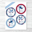 Airplane Monthly Milestone DIY You Print PDF Stickers & Iron On Transfers #A112