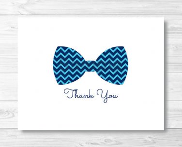 Chevron Bow Tie Thank You Card Printable #A369