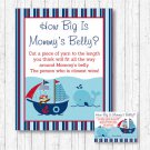 Nautical Pirate Whale How Big Is Mommys Belly Baby Shower Game #A287
