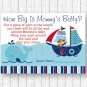 Nautical Pirate Whale How Big Is Mommys Belly Baby Shower Game #A287