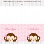 Girl Monkey Thank You Card Printable #A167