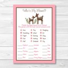 Pink Willow Deer Nautical Baby Shower Baby Animal Match Game Printable #A200
