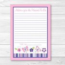 Pink & Purple Butterfly Printable Baby Shower Mommy Advice Cards #A220