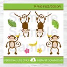 Monkey Jungle Clipart #A392
